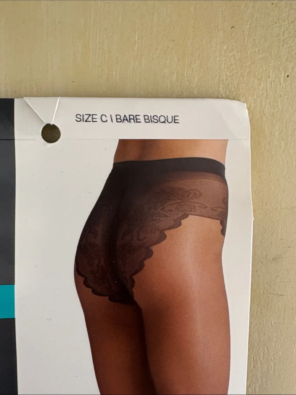 West Loop Silky Sheer Lace Panty Hosiery Bare Bisque Size C